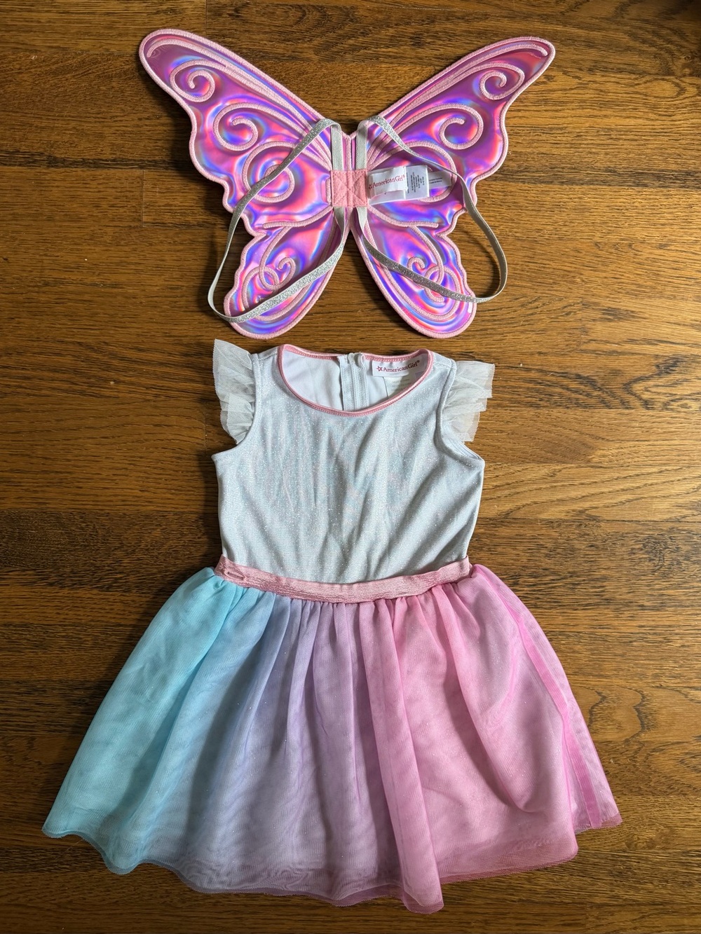 American Girl Butterfly Fairy Costume Dress with Wings - Pink & Pastel size 4